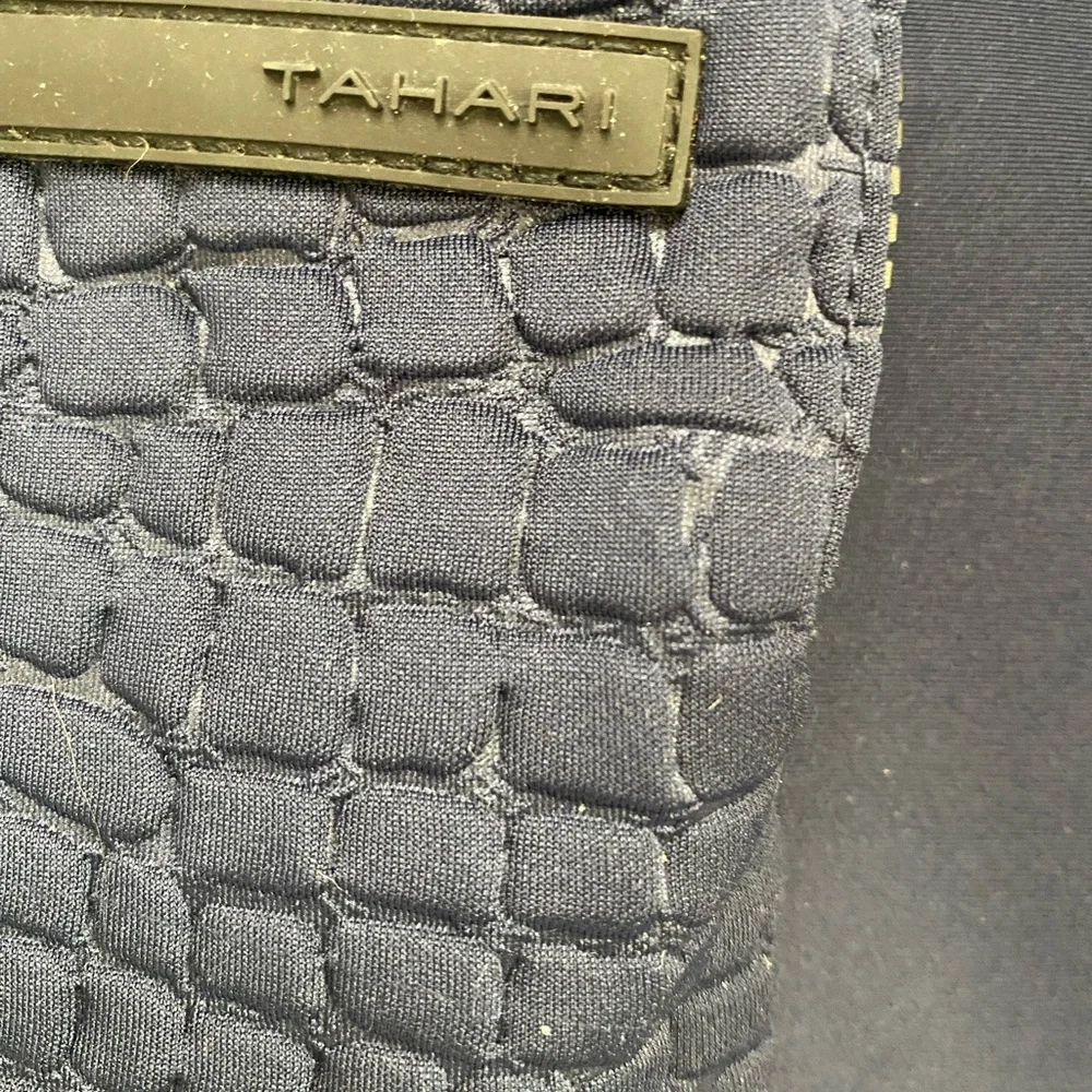 Tahari Midnight Blue Tote with Textured Front Pocket - Picture 2 of 7